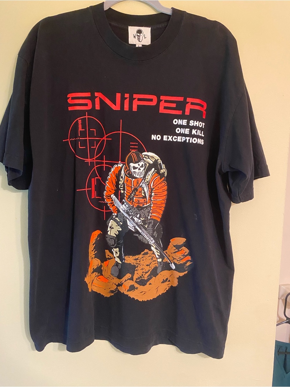SNIPER Graphic Tee - Black with Red & Orange Print